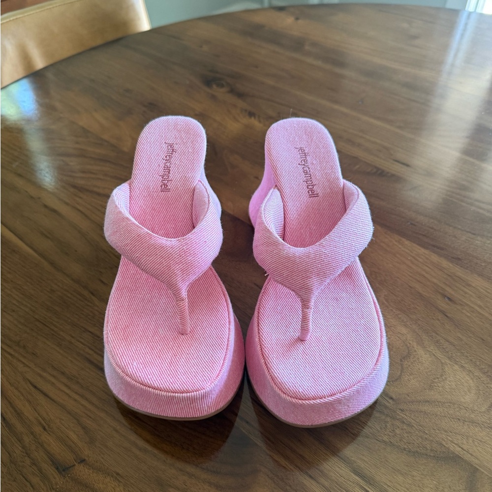 Jeffrey Campbell Pink Wedge Sandals NWOB